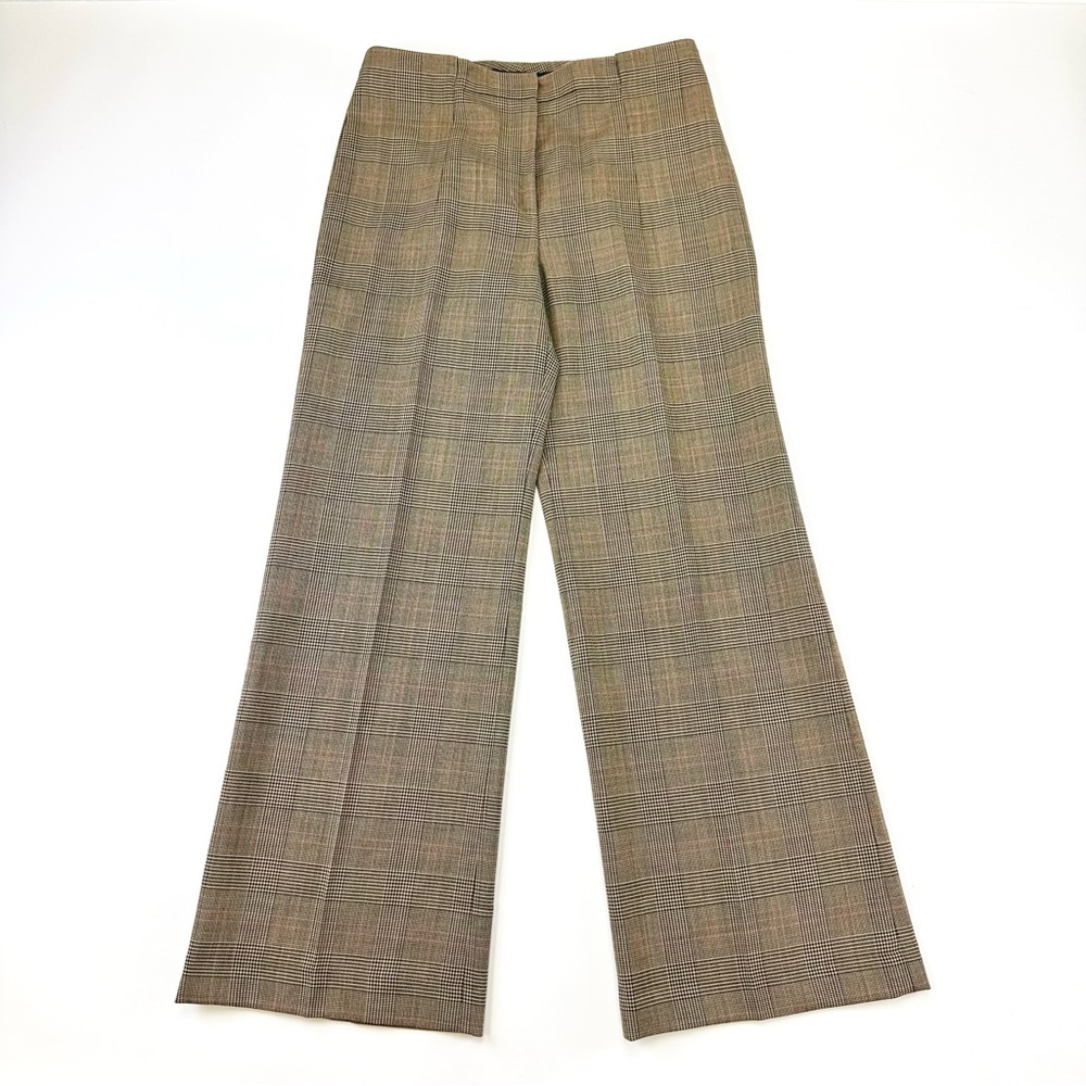 Lida Baday glencheck wide leg trousers Womens Size 10 high waisted Academia wool